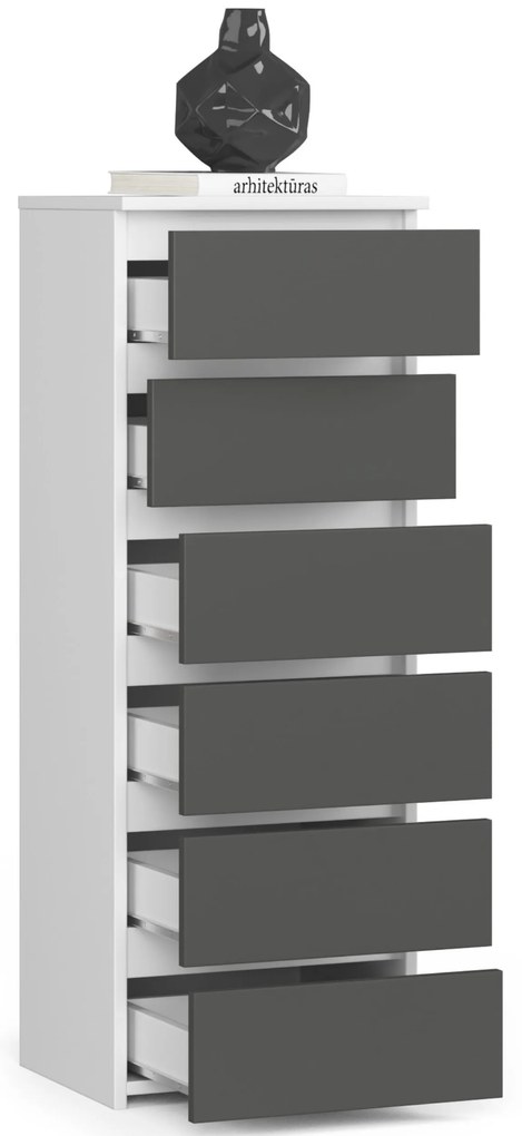 Comodă Cipriano IV (alb + gri). 1071163