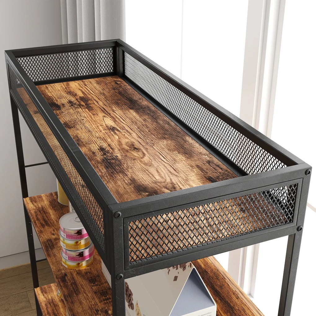 PawHut Litieră cu raft în 3 niveluri și stâlp pentru zgâriat, casă închisă pentru pisici, 80 x 48 x 152 cm, Maro | Aosom Romania