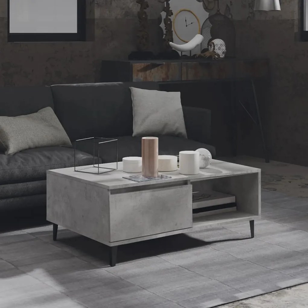 vidaXL Masă de cafea, gri beton, 90x60x35 cm, lemn prelucrat