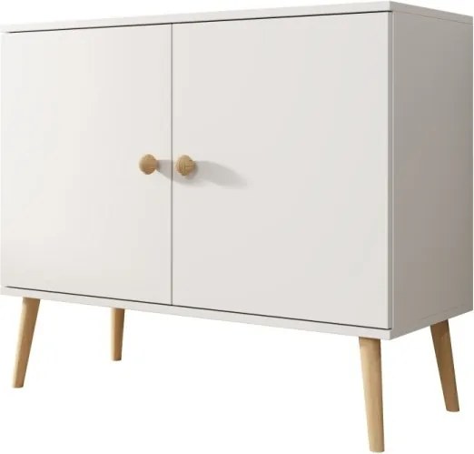 Comodă cu doua usi, 100x42x85 cm, Deri, ADRK Furniture (Culoare: Stejar Artizanal / Stejar Artizanal)