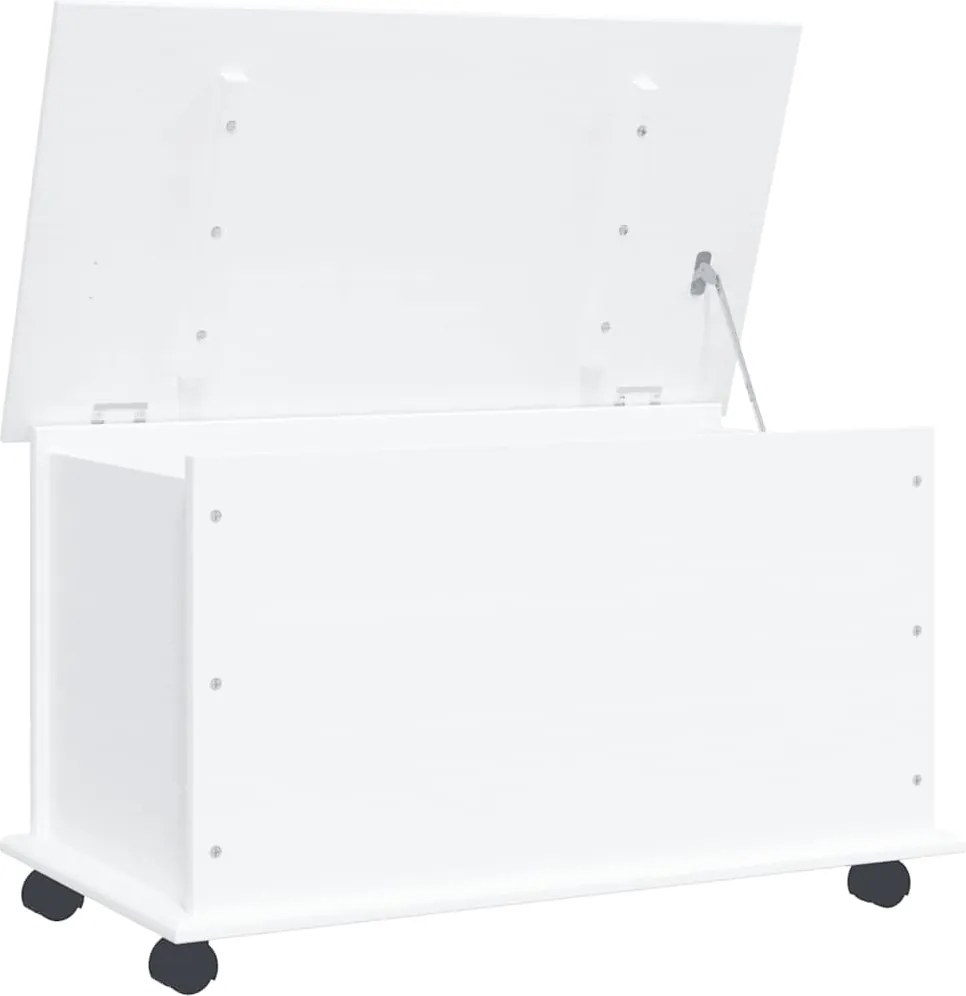 vidaXL Cufăr depozitare roți, alb, „ALTA” 73x39,5x43 cm lemn masiv pin