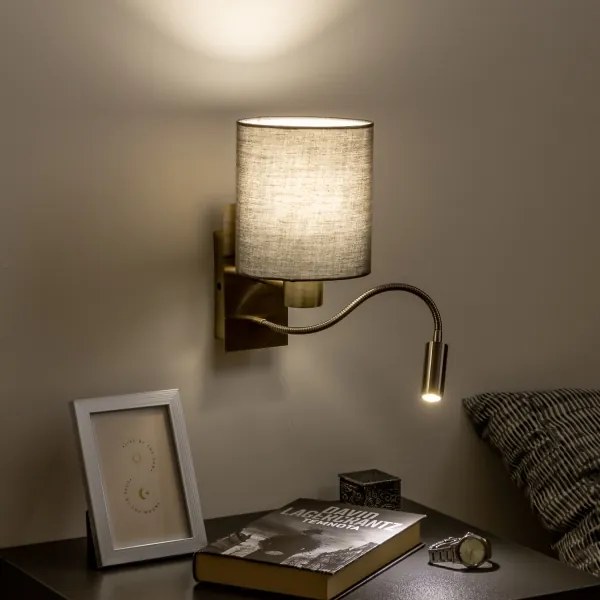 Lampă LED de perete Brilagi NUBILA 1xE27/25W/230V + LED/3W alamă/antracit