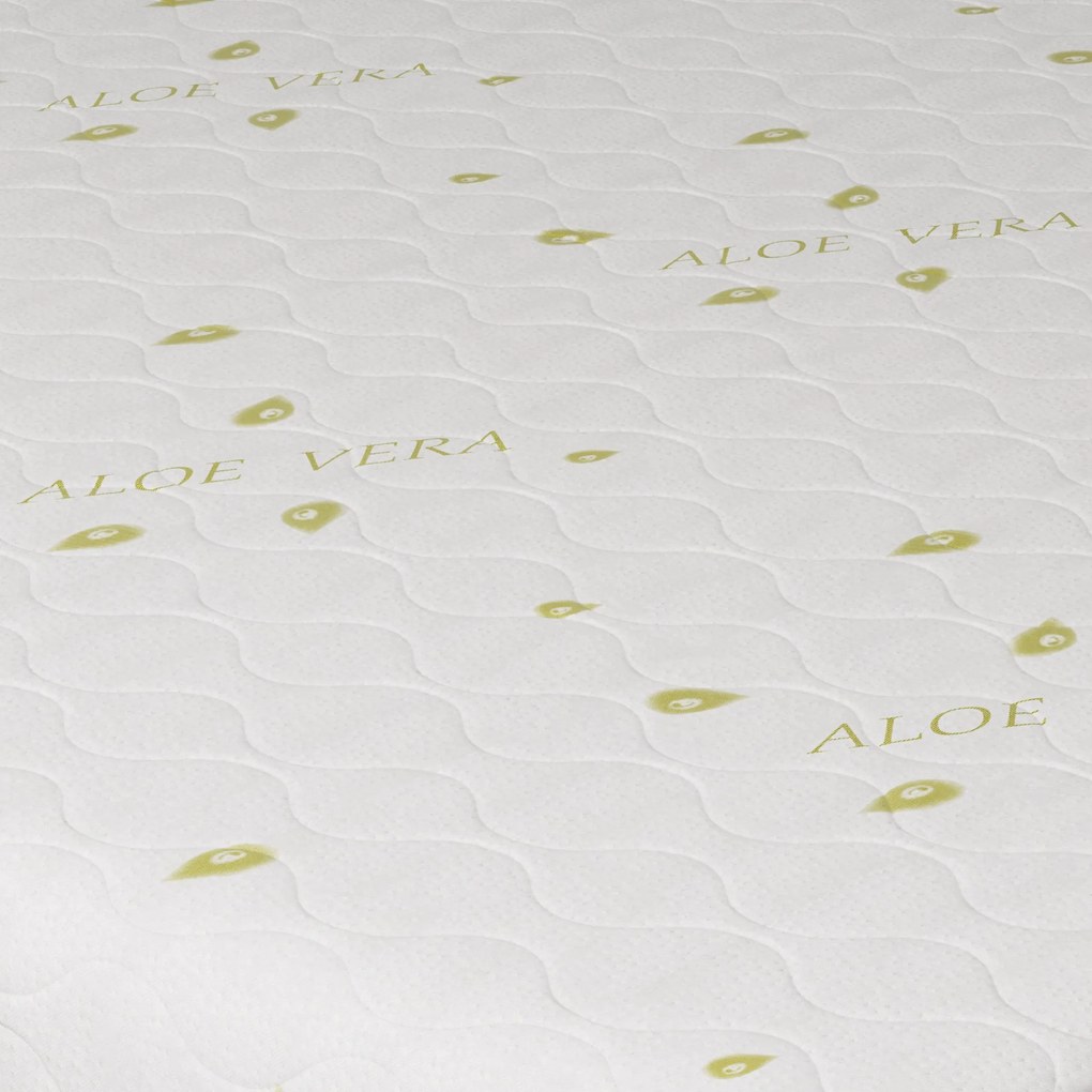 Saltea Ortopedica Luna Green, Aloe Vera, arcuri impachetate, husa detasabila, 90 x 200 x 20 cm