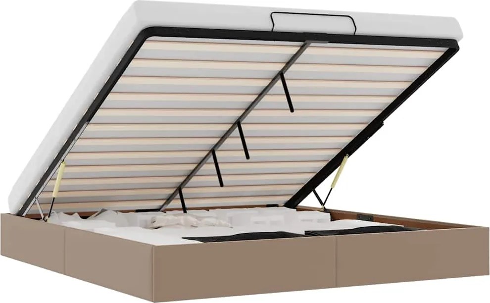 vidaXL Cadru de pat otoman fără saltea Cappucino piele artificială