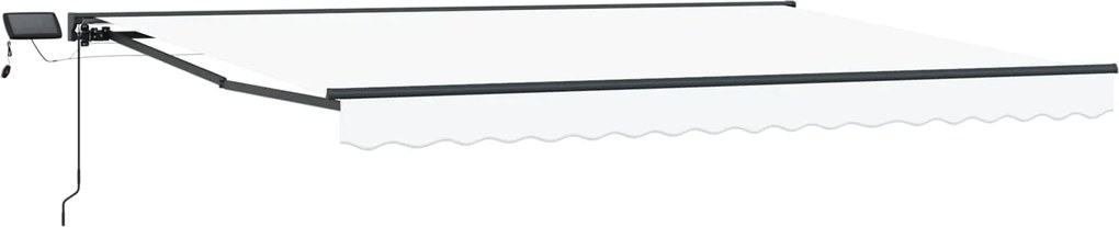 vidaXL Cadru manual de marchiză cu LED-uri Alb 4,5 × 3 m