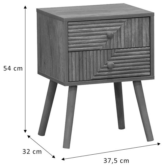 Noptiera Historic cu 2 sertare culoarea lemn natural 37.5x32x54cm