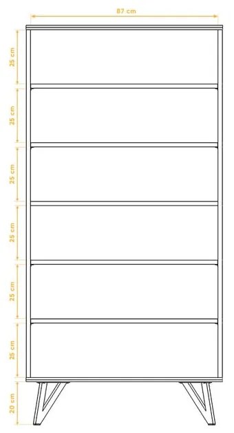 Bibliotecă din lemn de stejar 91x185 cm Golo - The Beds