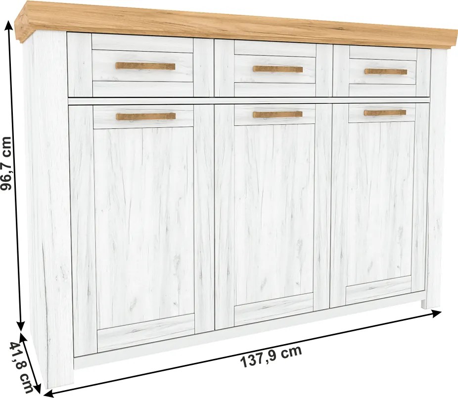 Scrin G, stejar craft auriu / stejar craft alb, SUDBURY