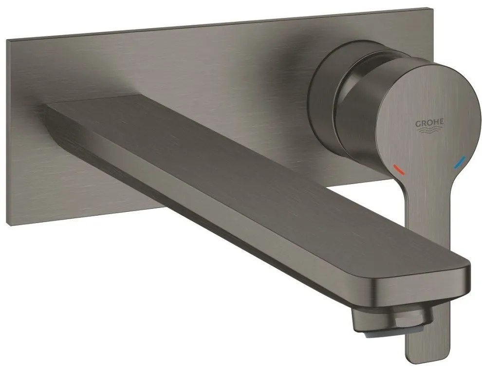 Baterie lavoar incastrata antracit mat Grohe Lineare, pipa 20 cm