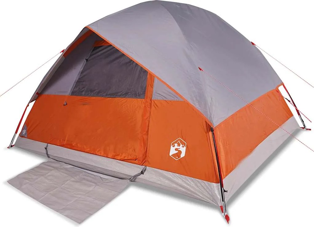 vidaXL Cort de familie cupolă 6 persoane, portocaliu, impermeabil