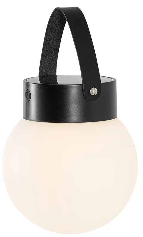 Lampă suspendată pentru exterior neagră, inclusiv LED, cu dimmer în 3 trepte, solară - Cornelia