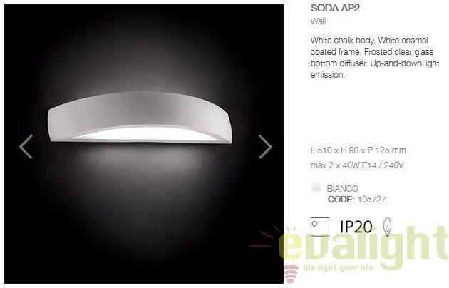 Aplica de perete cu lumina ambientala up / down SODA AP2 105727