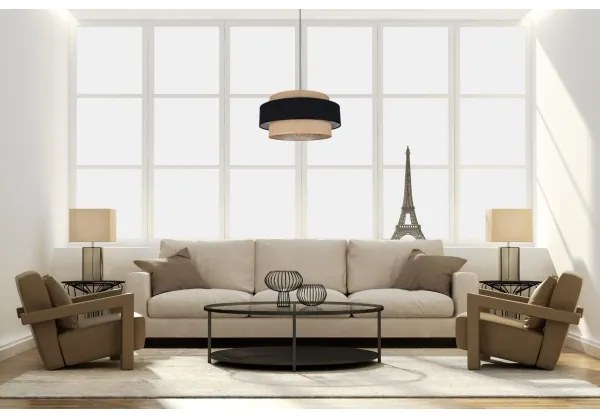 Lustră pe cablu CORSA 1xE27/60W/230V negru/bej