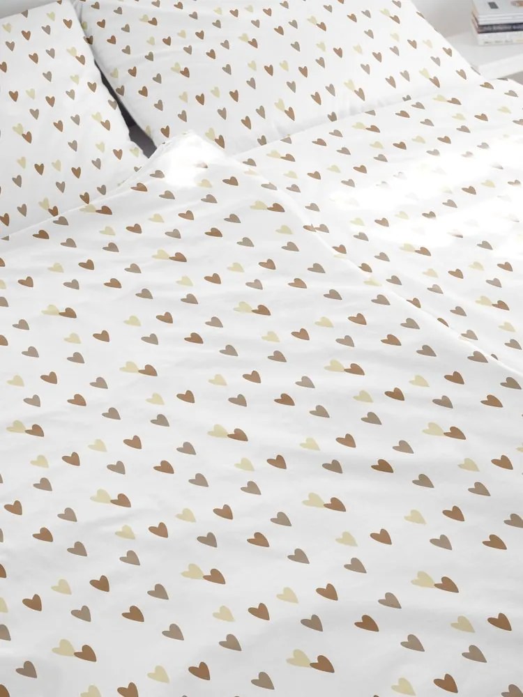 Lenjerie de pat din bumbac INIMIOARE