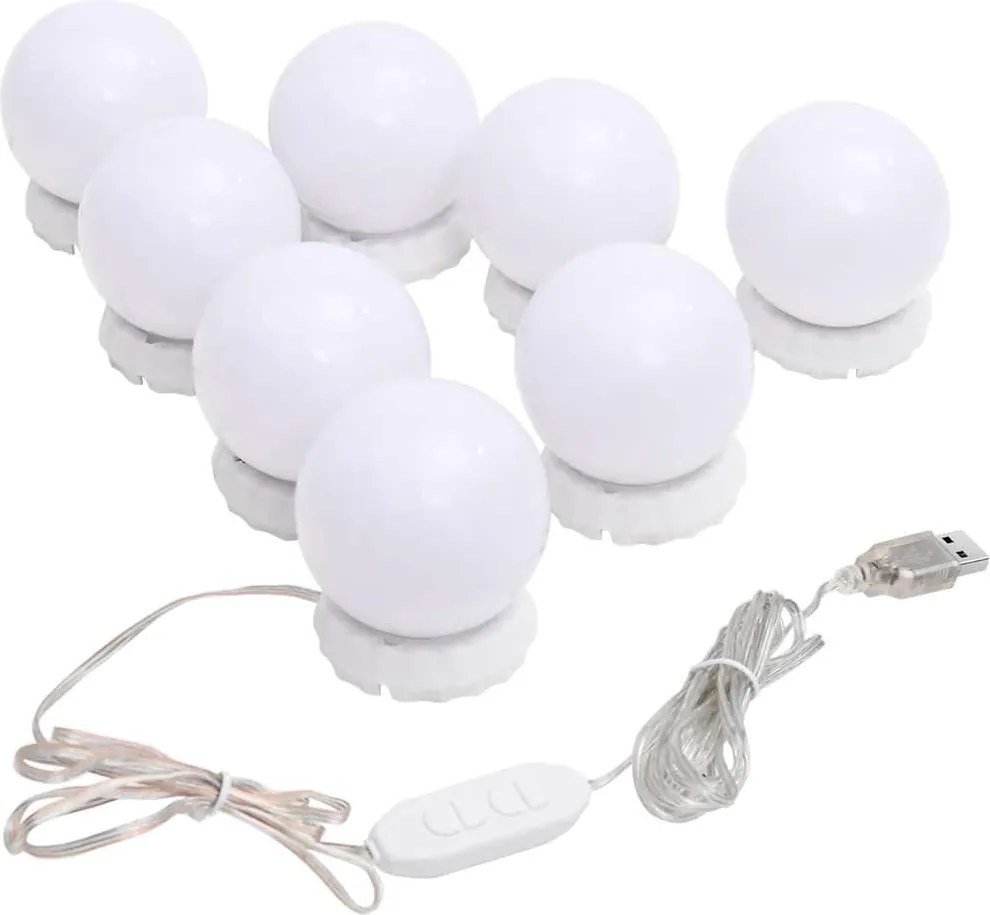 vidaXL Lampă de oglindă cu 8 becuri LED alb cald și alb rece