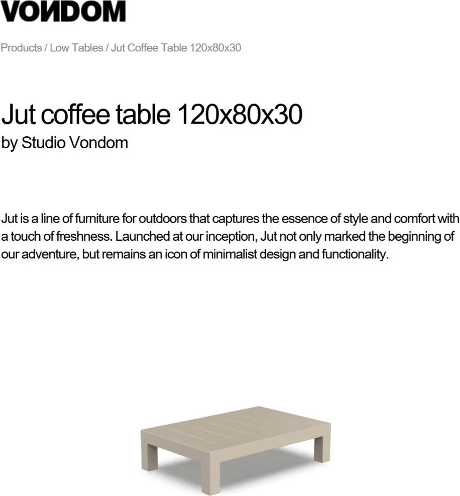 Masuta de cafea exterior / interior design modern premium JUT COFFEE TABLE 44403 Vondom