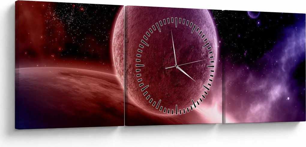 Tablou - Planetă (cu ceas) (90x30 cm)