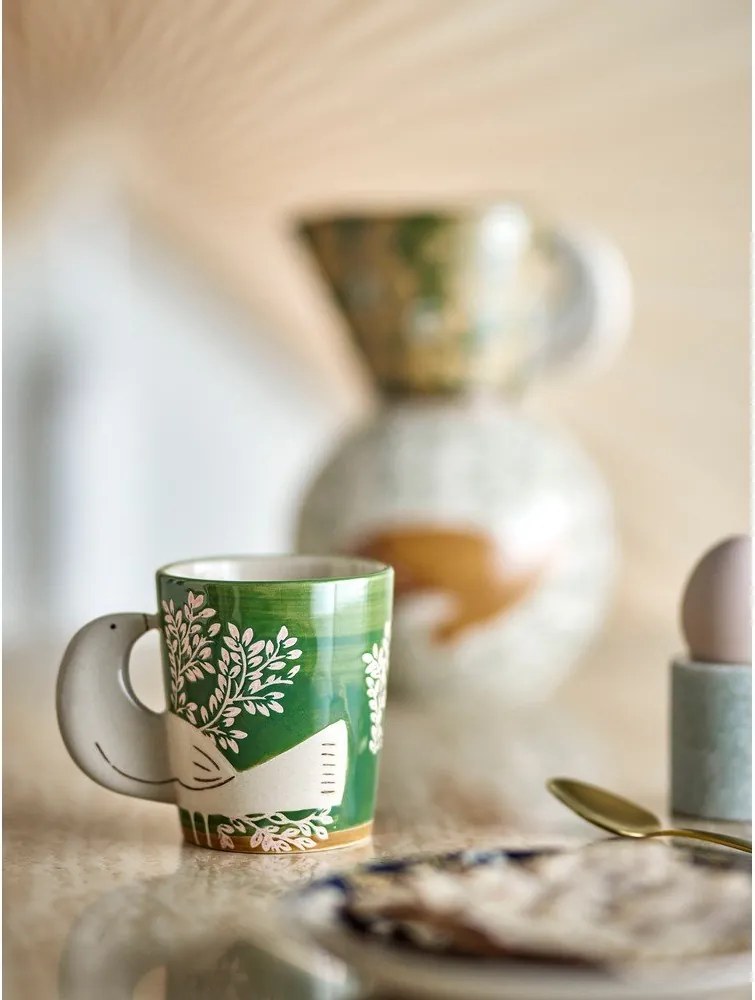 Cană verde pentru cappuccino din ceramică 260 ml Hezha – Bloomingville