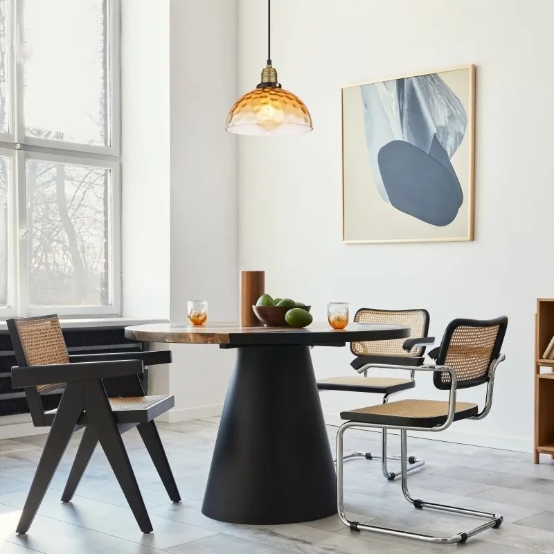 Pendul design decorativ SALVY D-24,7cm negru/chihlimbar