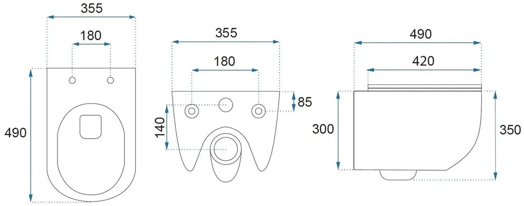Vas WC suspendat Rea Carlo Mini Tornado NFQ alb