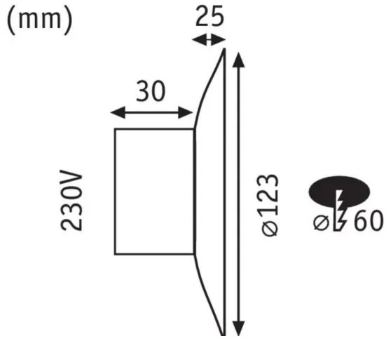 Corp de iluminat pentru scări LED/2W DEKORATIV 230V Paulmann 92926