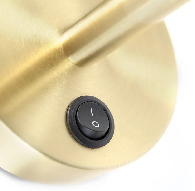 Aplică elegantă aurie cu abajur din catifea albastră - Matt