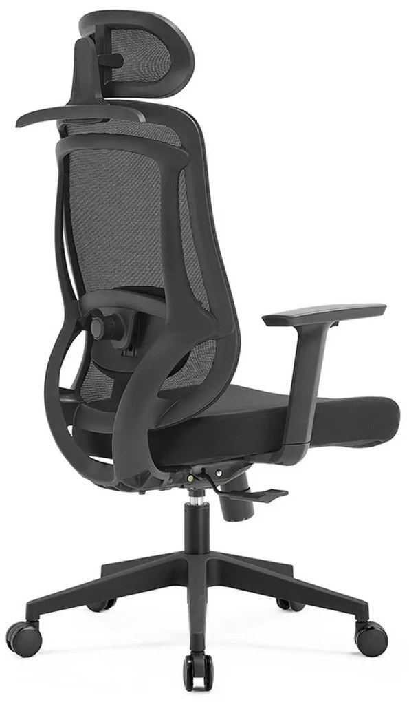 Scaun ergonomic Icon-H, spatar Mesh, sezut textil, Negru