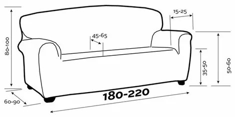 Husă elastică de canapea IRPIN gri , 180-220 cm, 180 - 220 cm