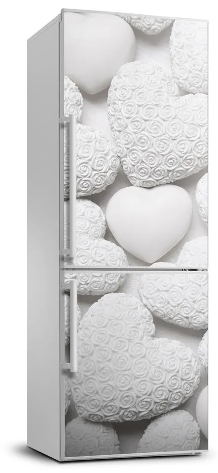 Foto Autocolant pentru piele al frigiderului inima fundal alb
