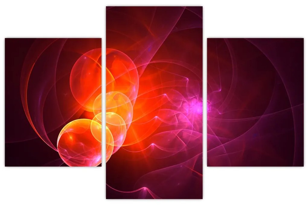 Tabloul modern cu abstracțiune roz (90x60 cm)