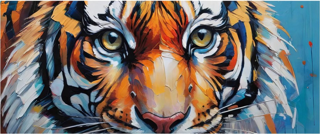 Tablou - Vedere a unui tigru, pictură (120x50 cm)