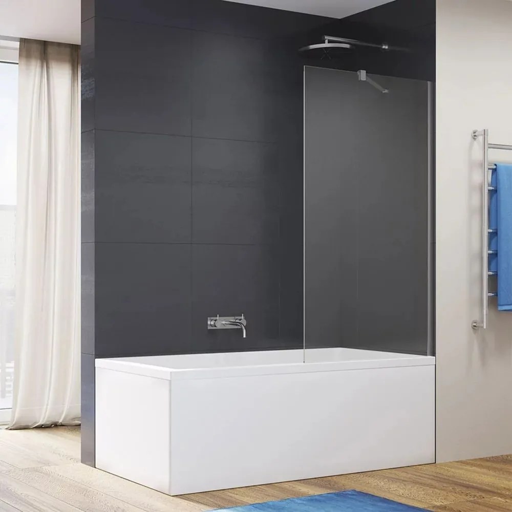 Paravan de cada SanSwiss Easy 2.0 GunMetal periat 80x150 cm sticla securizata 8 mm