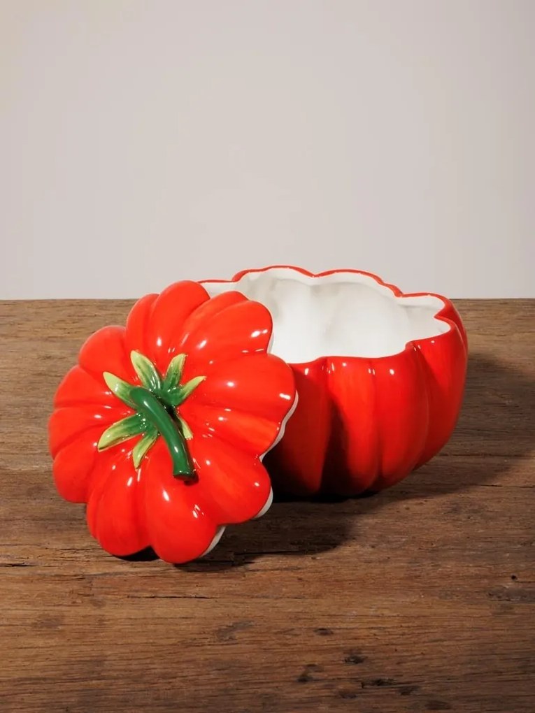 Bol de supa, cu capac, din ceramica, D19cm, Tomato