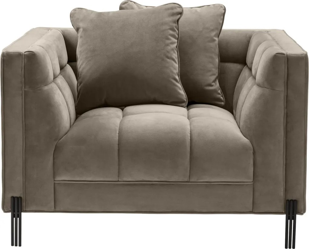 Fotoliu elegant design LUX Sienna, catifea greige 113385 HZ