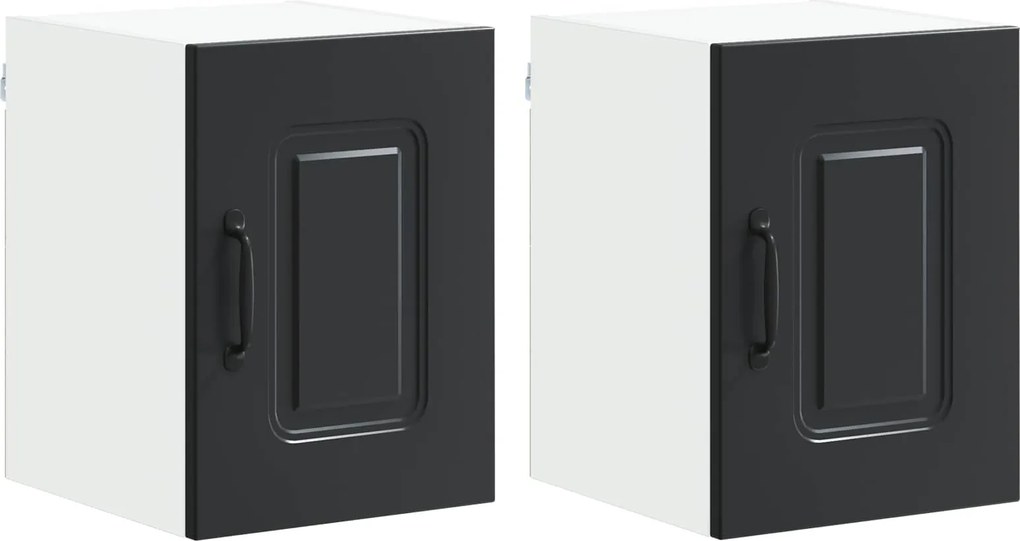 vidaXL Dulap de bucătărie Kalmar 2 pcs Negru 30 x 31 x 40 cm