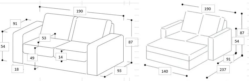 Canapea bej extensibilă 190 cm Sonia - Scandic