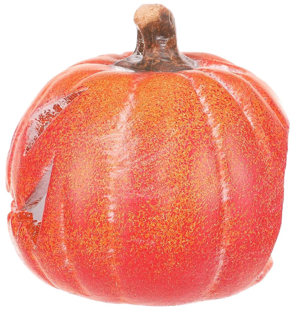 Suport lumânare dovleac cu față, mic, portocaliu,ceramică, diam. 10 cm, diam. 10 cm