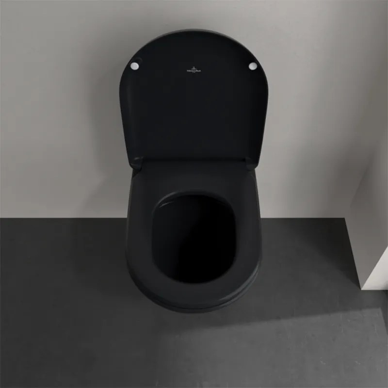 Vas wc suspendat, Villeroy &amp; Boch, Antao, rimless, cu TwistFlush, pure black