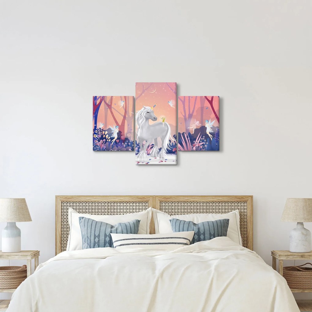 Tablou - Unicorn în pădurea fermecată (90x60 cm)