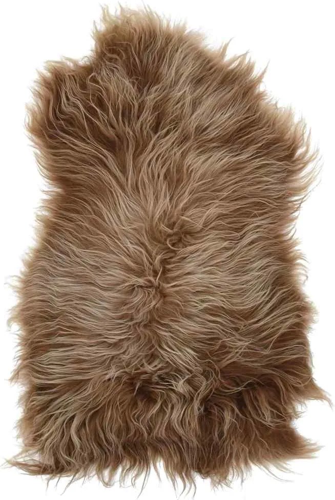 vidaXL Husă de scaun piele de oaie islandeză, maro, 70x110 cm