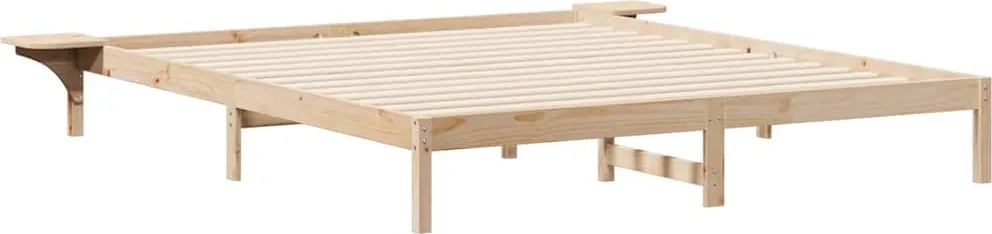 vidaXL Cadru de pat cu mese laterale natural 200 x 220 cm