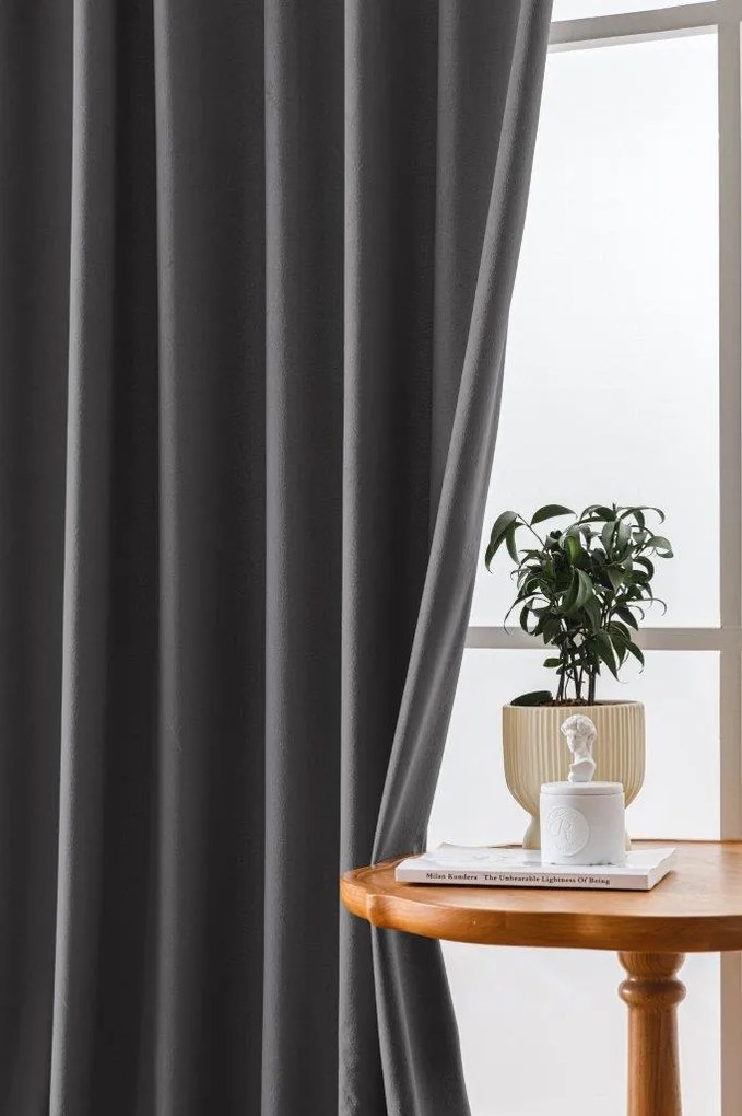 Draperie din catifea opaca Culoare gri deschis, VELVET 140x250 cm