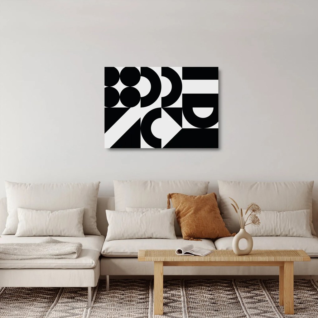 Tablou pe sticlă - Abstracție geometrică N⁰2 (70x50 cm)