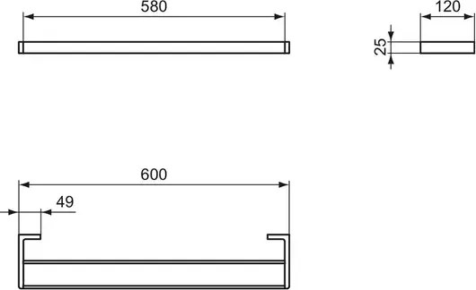 Bara dubla portprosop Ideal Standard Atelier Conca 60 cm crom lucios