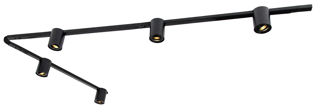 Sistem modern de șine monofazate cu 5 spoturi negru - Rondoo Up