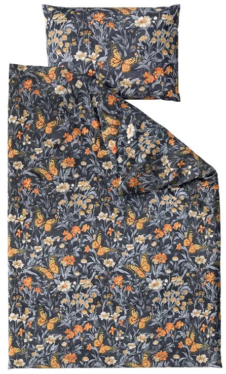 Lenjerie de pat din microfibra BUTTERFLY GARDEN albastru-gri Dimensiune lenjerie de pat: 2 buc 70 x 90 cm | 200 x 220 cm