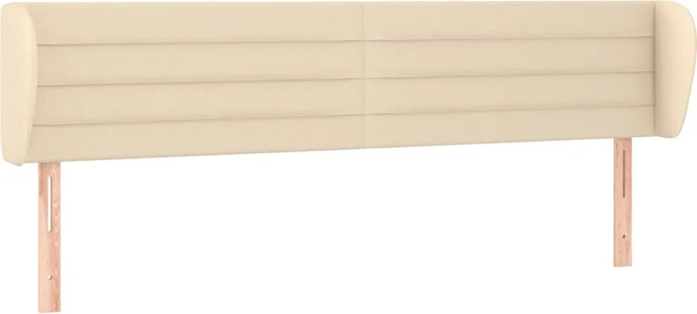vidaXL Tăblie de pat cu aripioare crem 183x23x78/88 cm material textil