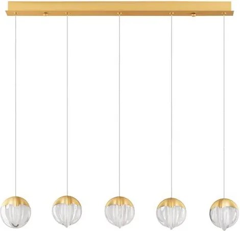 Lustra cu 5 pendule LED ALICIA auriu