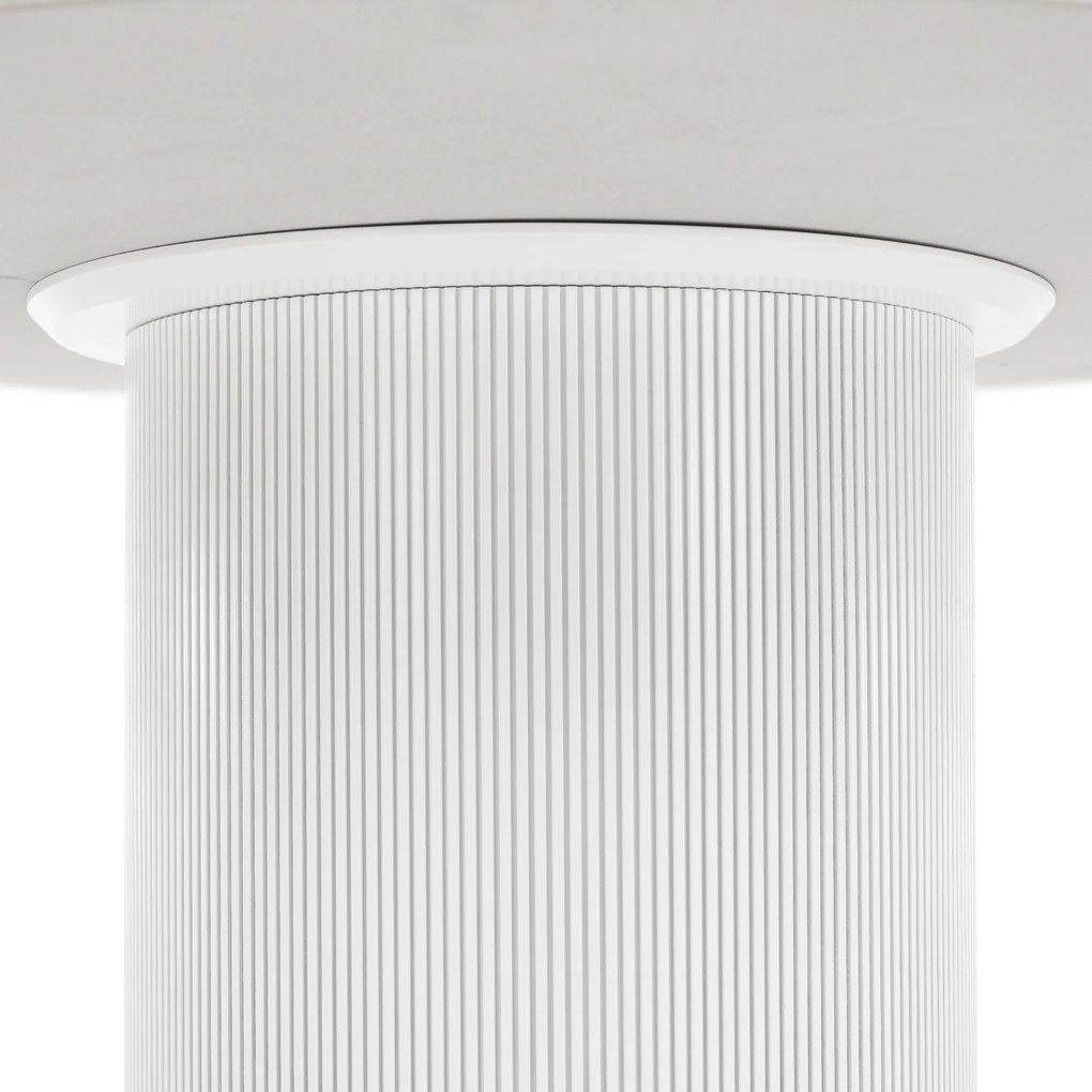 Masă de sufragerie, marmură albă/MDF, diametru 120 cm, MAHIR TIP 1