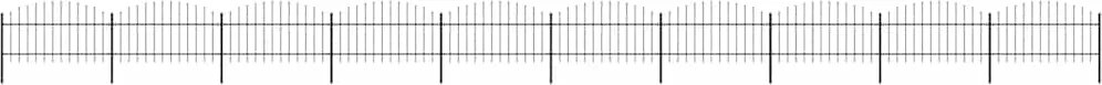 vidaXL Gard de grădină cu vârf tip suliță din oțel 1781,5x125 cm, negru